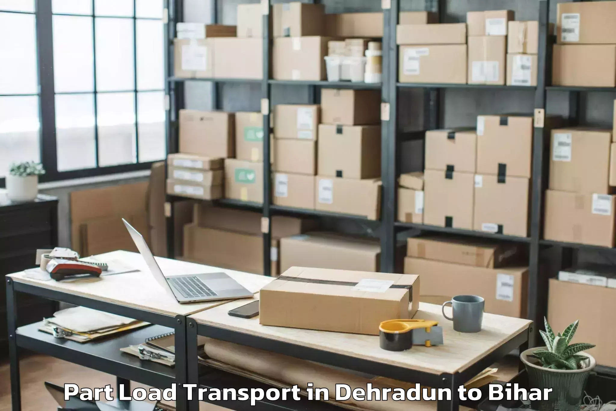 Top Dehradun to Manjhi Paschimi Part Load Transport Available